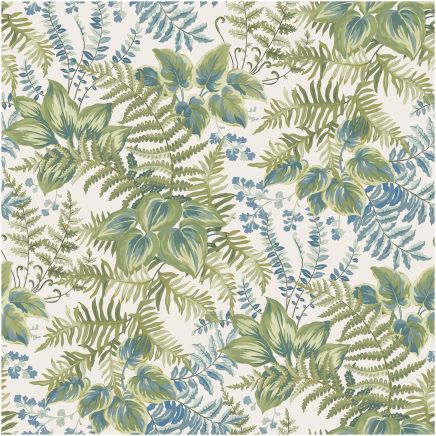 Leaf Canopy Wallpaper Sage Cream Sky Blue