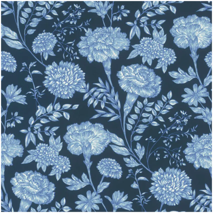 Symphony Floral Wallpaper Navy Blue