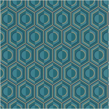 Teal/Gold Geometric Wallpaper