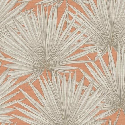Coral Palm Textured Wallpaper Beige