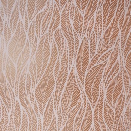 Mora Leaf  Wallpaper Dusky Pink Rose Gold