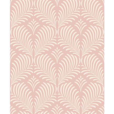 Modern Grey Pink Glitter Feather Wallpaper