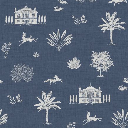 Country House Icons Wallpaper Blue