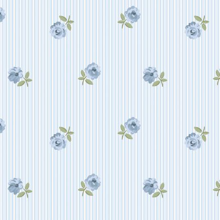 Rose Spaced Stripe Wallpaper