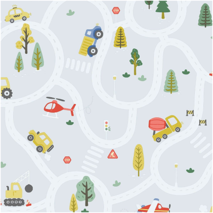 Roundabout Road Wallpaper Light Blue