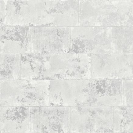Portfolio Concrete Brick Tile Effect Metallic Wallpaper