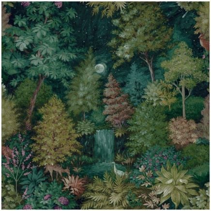 Midnight Woods Wallpaper Green