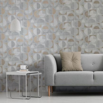 Seville Abstract Wallpaper Grey Gold