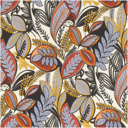 Bold Block Leaf Wallpaper Multicoloured