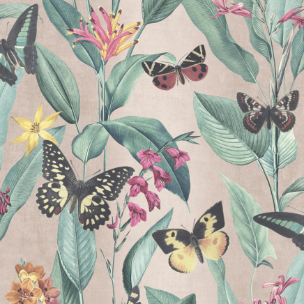 Platina Rose Gold Metallized Wallpaper