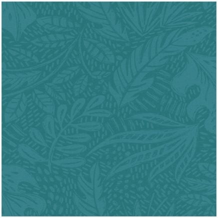 Flower Foliage Wallpaper Teal