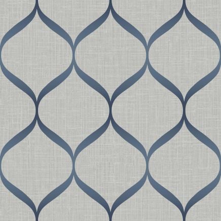 Linen & Metallic Trellis Wallpaper