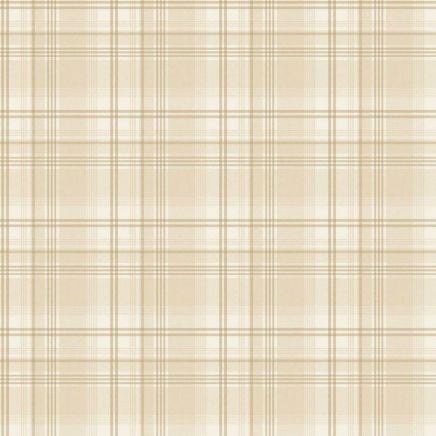 Kitchen Recipes Linear Tartan Print Wallpaper Beige
