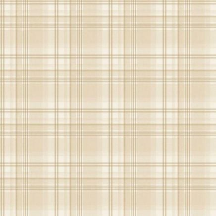 Kitchen Recipes Linear Tartan Print Wallpaper Beige