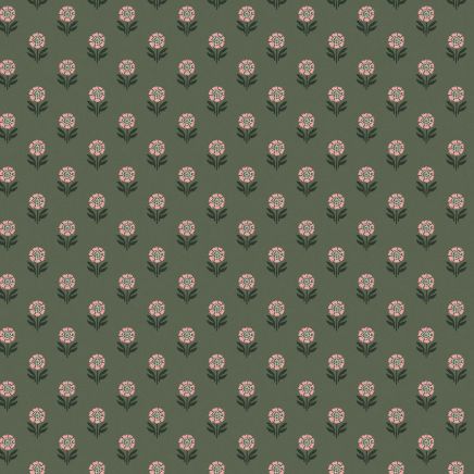 Wood Block Floral Wallpaper