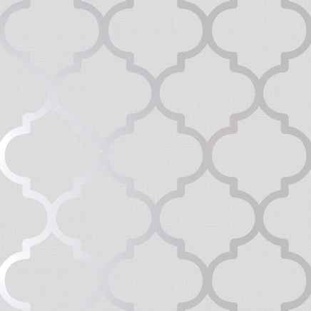 Metallic Trellis Wallpaper Silver