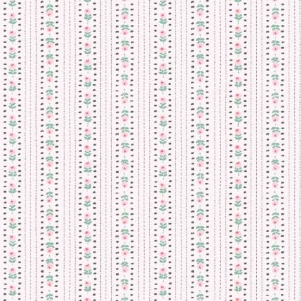 Cath Kidston Rose Ticking Stripe Pink Wallpaper