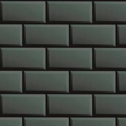 Atelier Bevelled Tiles Wallpaper Dark Grey Gloss Black