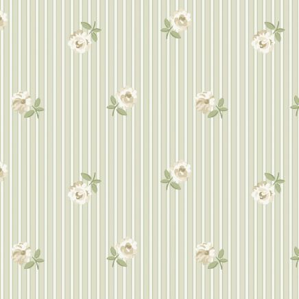 Rose Spaced Stripe Wallpaper