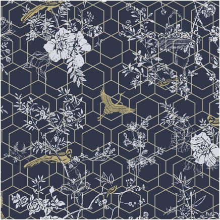 Lipsy Himara Blue Gold Wallpaper