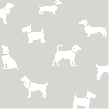 Pooch Dog Wallpaper Grey White