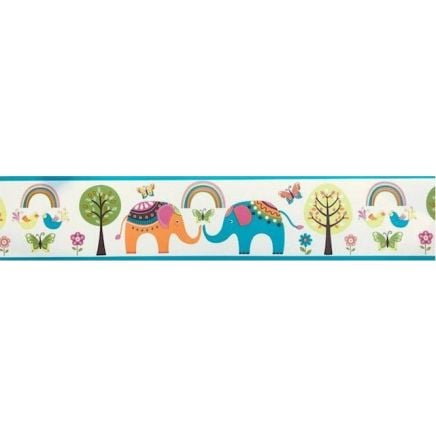 Elephants and Trees Children's Kids Wallpaper Border