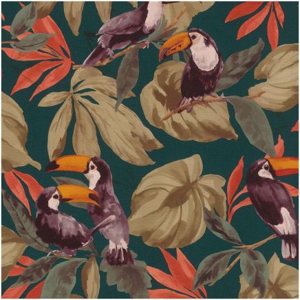 Tropical Leaf Birds Wallpaper Multicoloured