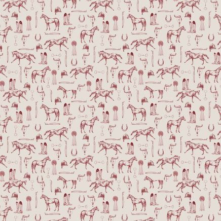 Sketched Equestrian Print Wallpaper