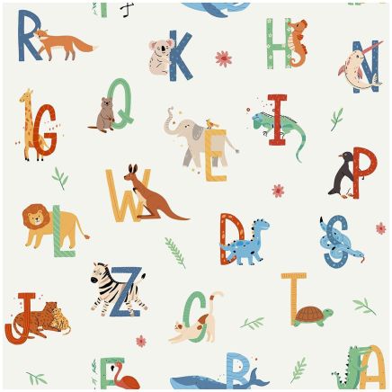 Children Alphabet Wallpaper Multicoloured