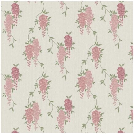Wisteria Floral Wallpaper Pink