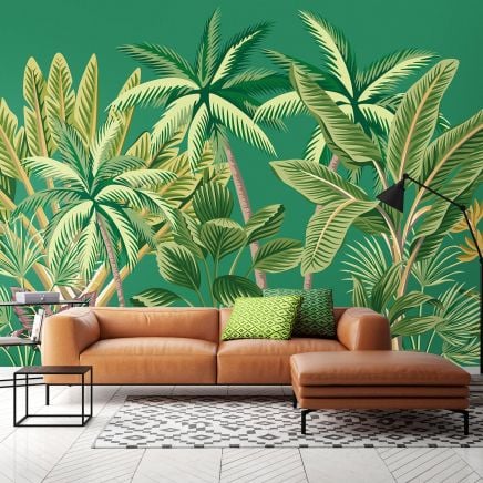 TROPICAL PALM TREES FULL WALL MURAL