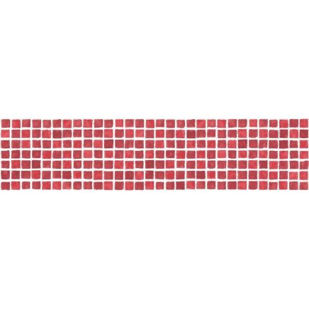 Ceramica Mosaic Tiles Red White Kitchen Bathroom Wallpaper Border