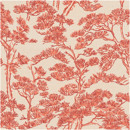 Beige & Coral Tree Wallpaper