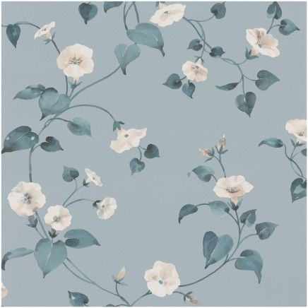 Abode Laura Duck Egg Flowers Wallpaper