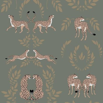 Inspire Leopard Wallpaper Sage
