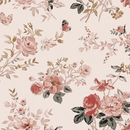 Vintage Rose Chalk Blush Wallpaper