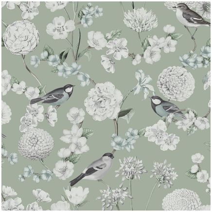 Avery Floral Wallpaper Sage Green