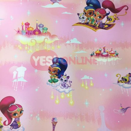 Shimmer & Shine Wallpaper Princess Girls Bedroom Pink