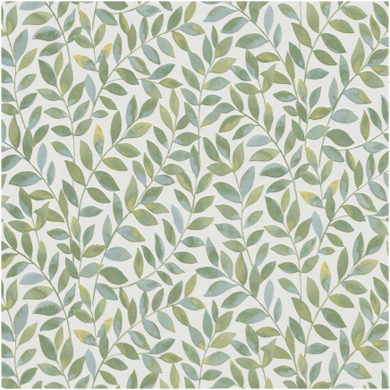 Opus White & Green Leaf Wallpaper