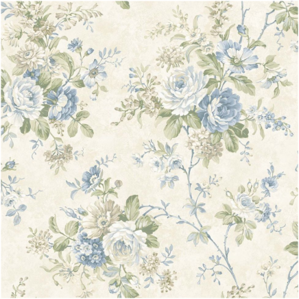 Chelsea Garden Garland Wallpaper Blue