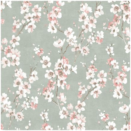 Melody Floral Wallpaper Sage Green