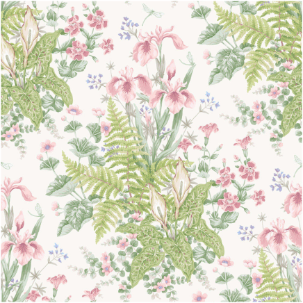 Chelsea Ferns Wallpaper Green Pink