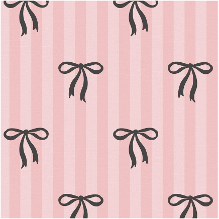 Bows Stripes Wallpaper Pink Black