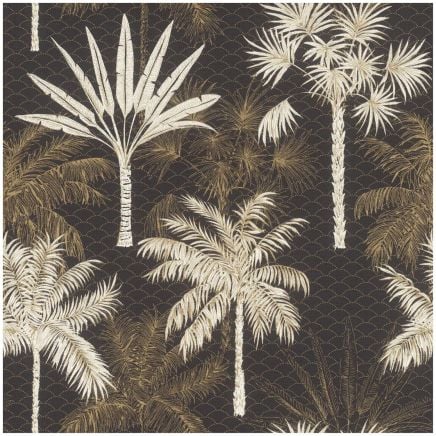 Rhapsody Palm Wallpaper Black White Gold