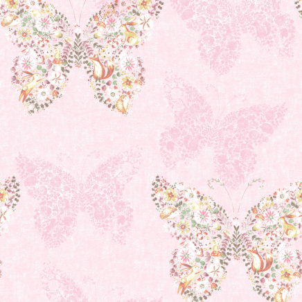 Enchanted Butterfly Wallpaper Pink