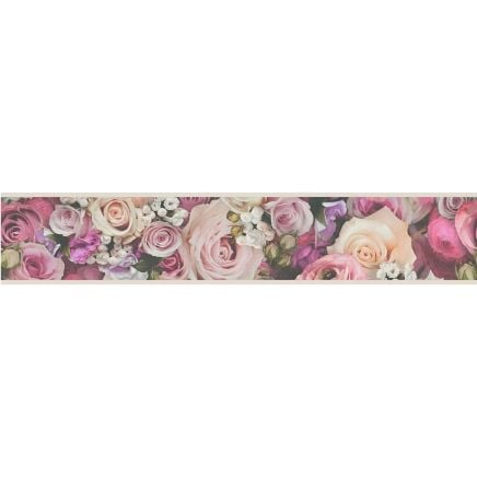 Floral Bouquet Self-Adhesive Wallpaper Border Pink