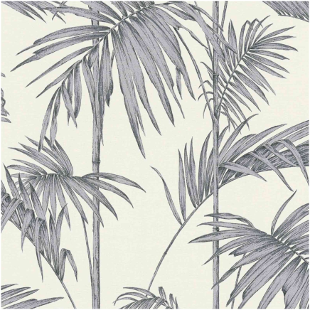 Cream & Silver Bamboo Leaves Wallpaper