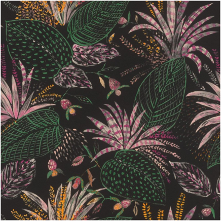 Jungle Palms Wallpaper Black Multicolour