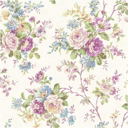 Chelesa Garden Rose Bud Wallpaper Pink Blue