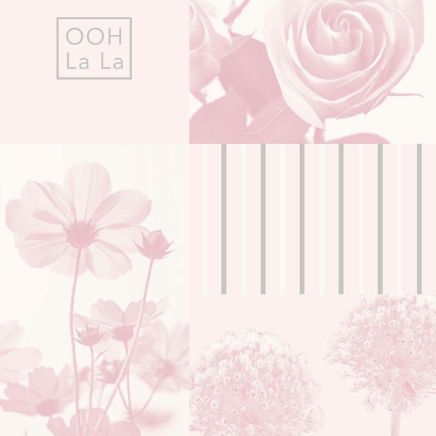 Coco Wallpaper Modern Collage Flowers Floral Roses Stripes
